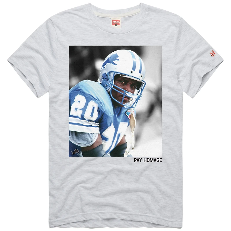 Unisex Homage Barry Sanders Ash Detroit Lions Pay Tri-Blend T-Shirt