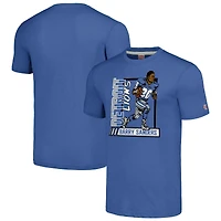 T-shirt unisexe hommage à Barry Sanders, joueur retraité des Detroit Lions, bleu, en mélange de trois matières.