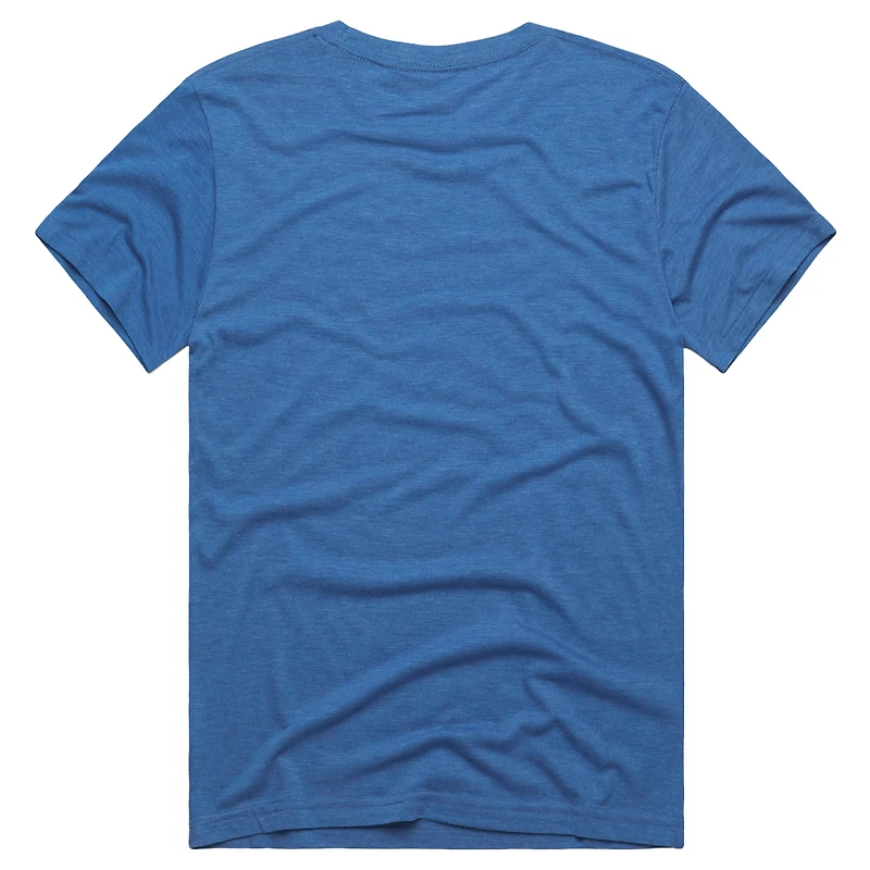 Unisex Homage Barry Sanders Blue Detroit Lions Classic Illustration Tri-Blend T-Shirt