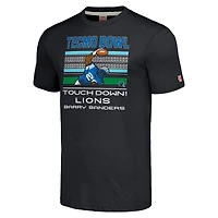 Unisex Homage Barry Sanders Charcoal Detroit Lions Tecmo Bowl Retired Player Graphic Tri-Blend T-Shirt