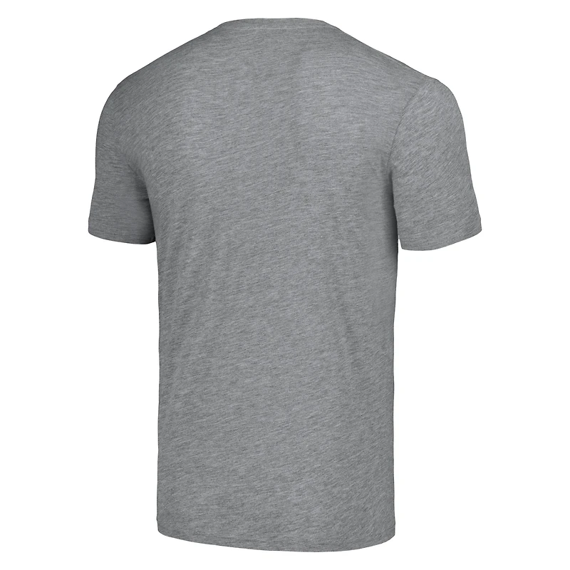 Unisex Homage Barry Sanders Gray Detroit Lions Caricature Retired Player Tri-Blend T-Shirt