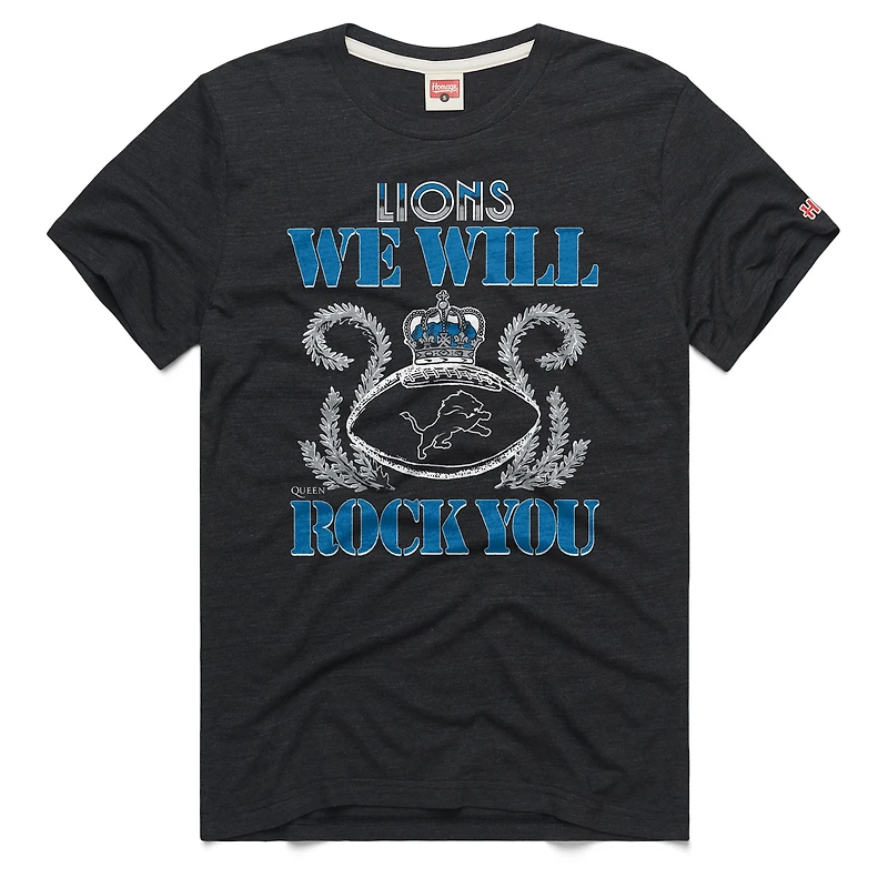 Unisex Homage Charcoal Detroit Lions 2026 NFL Schedule Queen Tri-Blend T-Shirt