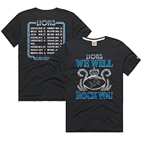 Unisex Homage Charcoal Detroit Lions 2026 NFL Schedule Queen Tri-Blend T-Shirt