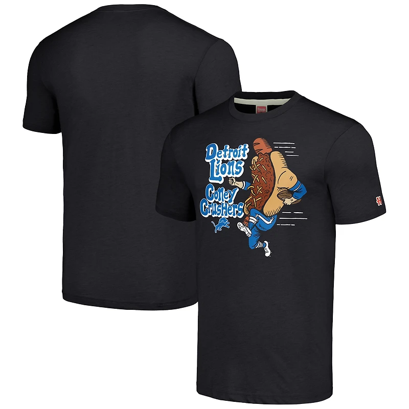 T-shirt à trois mélanges unisexe Hommage Charcoal Detroit Lions NFL x Guy Fieri's Flavortown