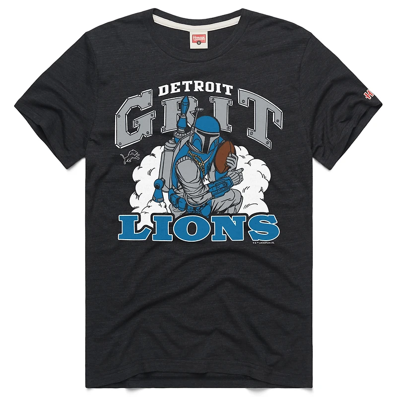 Unisex Homage Charcoal Detroit Lions Star Wars x NFL Tri-Blend T-Shirt
