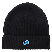 Unisex NAADAM Black Detroit Lions Cashmere Ribbed Cuffed Knit Hat