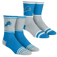 Lot de 2 paires chaussettes unisexes Rock Em Socks Detroit Lions à blocs couleurs