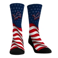 Unisex Rock Em Socks Detroit Lions Patriotic Flag Crew