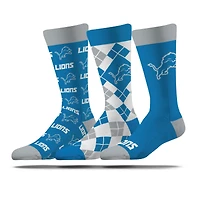 Unisex Strideline Detroit Lions Business Knit Crew Socks Three-Pack Set