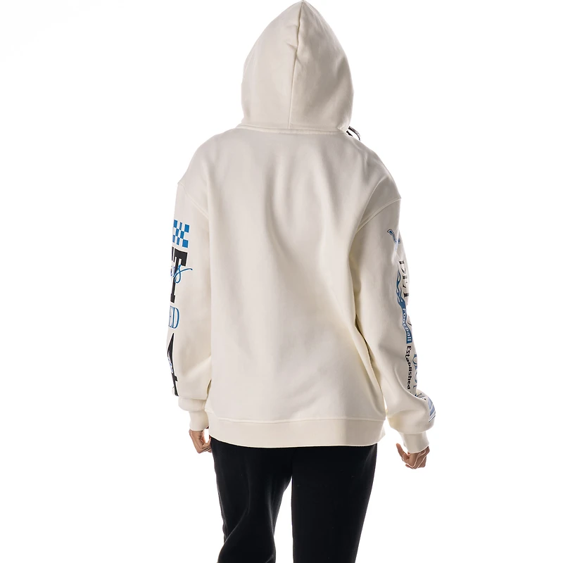 Unisex The Wild Collective  Cream Detroit Lions Stacked Graphic Sleeve Fleece Hoodie