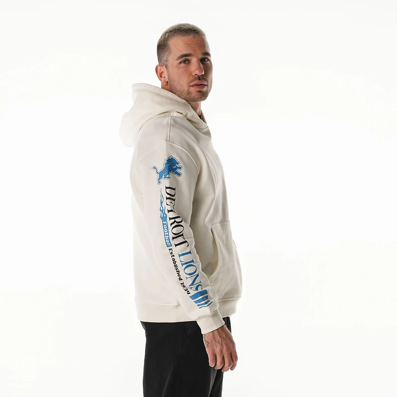 Unisex The Wild Collective  Cream Detroit Lions Stacked Graphic Sleeve Fleece Hoodie