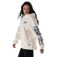 Unisex The Wild Collective  Cream Detroit Lions Stacked Graphic Sleeve Fleece Hoodie