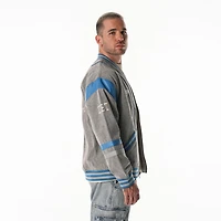 Unisex The Wild Collective  Gray Detroit Lions Oversized Retro Full-Zip Jacket