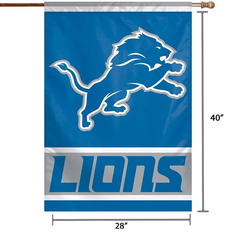 WinCraft Detroit Lions 28 "x 40" Bannière verticale simple face avec logo principal