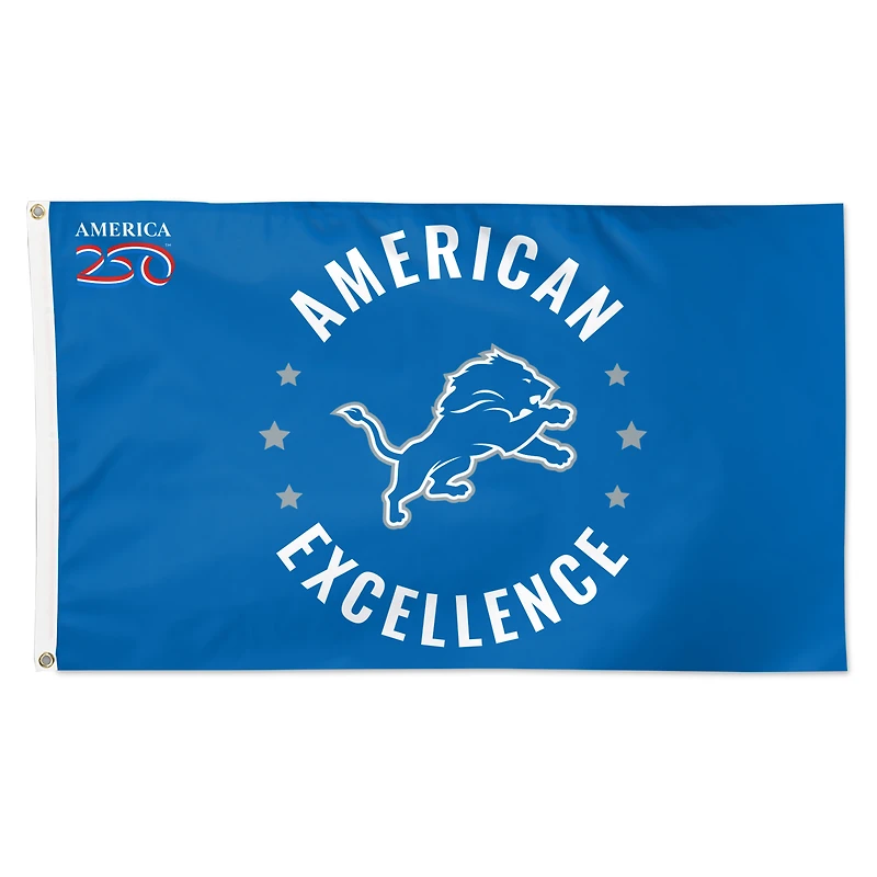 Drapeau de luxe WinCraft Detroit Lions 3' x 5' à une face America 250