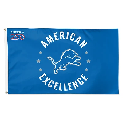 Drapeau de luxe WinCraft Detroit Lions 3' x 5' à une face America 250
