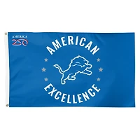 Drapeau de luxe WinCraft Detroit Lions 3' x 5' à une face America 250