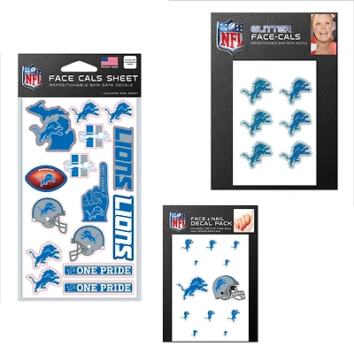 WinCraft Detroit Lions Ensemble de tatouages ​​sans eau 4" x 7"