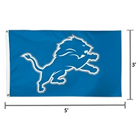 WinCraft Detroit Lions Drapeau de mascotte de luxe à face unique 3 pi x 5 pi