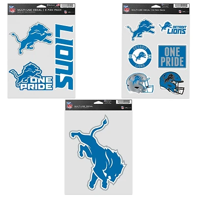 WinCraft Detroit Lions Three-Pack Fan Decal Set