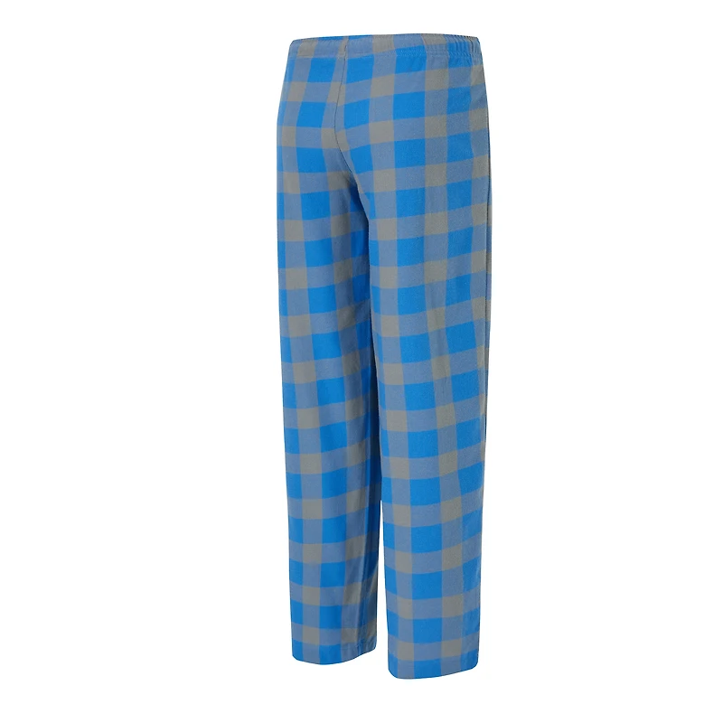 Ensemble pyjama en flanelle Concepts Sport bleu/gris Detroit Lions Avondale pour femme : t-shirt et pantalon