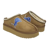 Bottes à enfiler marron clair pour femmes des Detroit Lions avec logo en cristal