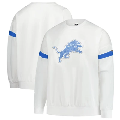 Sweat-shirt en molleton grande taille blanc Fanatics pour femmes des Lions de Detroit