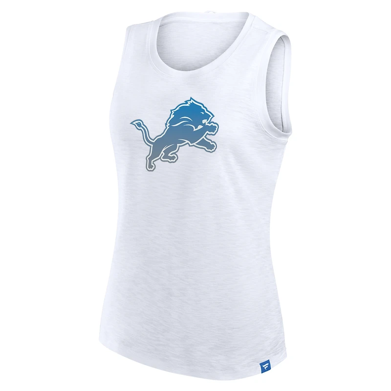 Débardeur Fanatics blanc Detroit Lions Slub pour femme