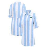 Tunique boutonnée à rayures bleues et blanches Detroit Lions pour femme Tommy Bahama Rugby Beach