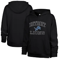 Women's '47  Black Detroit Lions Clarity Naomi Pullover Hoodie