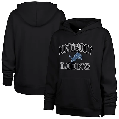 Women's '47  Black Detroit Lions Clarity Naomi Pullover Hoodie