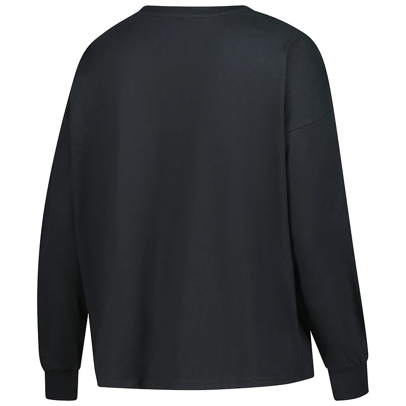 Women's '47 Black Detroit Lions Plus Muse Sydney Long Sleeve T-Shirt