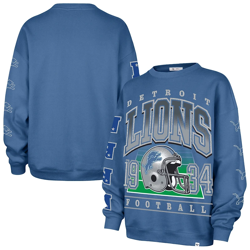 Sweat-shirt oversize bleu « 47 » des Lions de Détroit pour femme