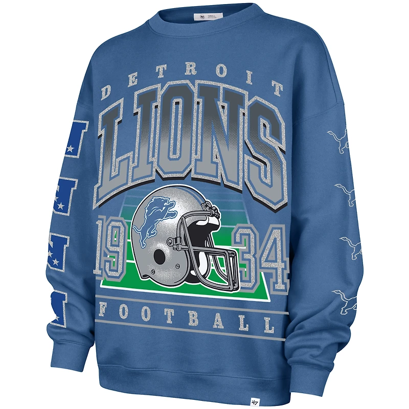 Sweat-shirt oversize bleu « 47 » des Lions de Détroit pour femme