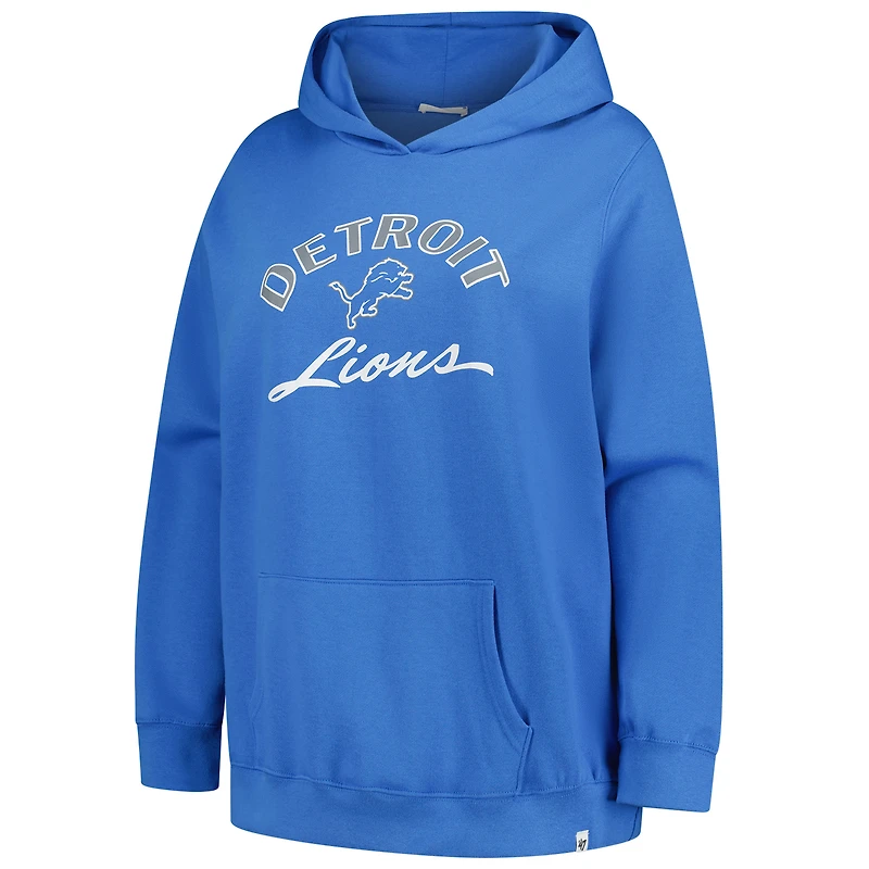 Sweat à capuche Whirlwind Naomi bleu '47 pour femme, grande taille, des Lions de Detroit