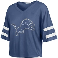 T-shirt court à col en V bleu « 47 » pour femme, modèle Premier Scout des Lions de Detroit