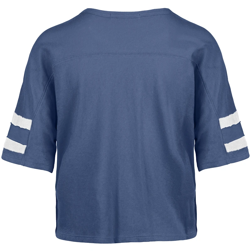 T-shirt court à col en V bleu « 47 » pour femme, modèle Premier Scout des Lions de Detroit