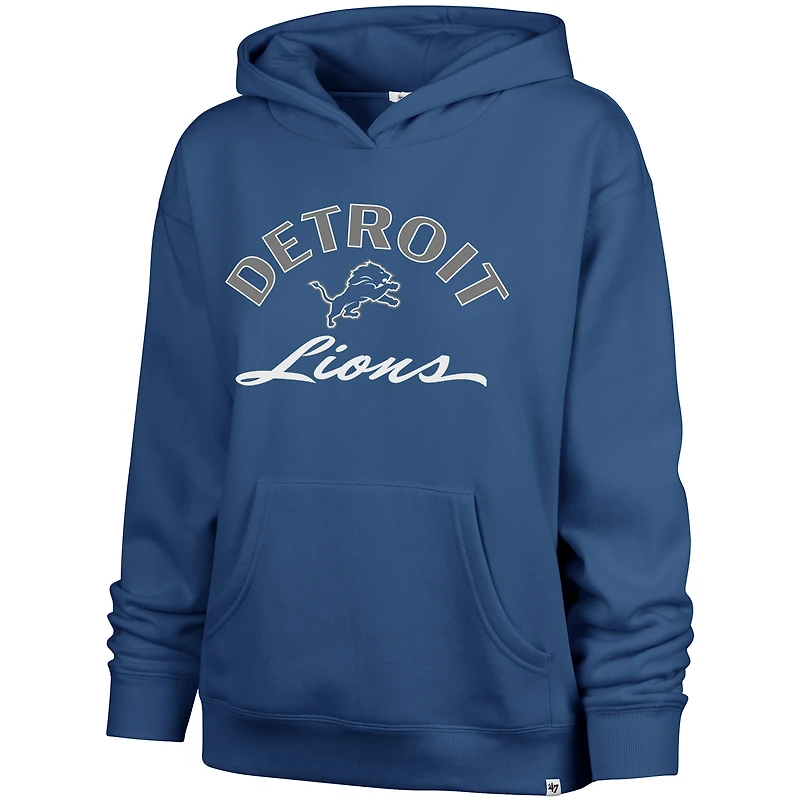 Women's '47 Blue Detroit Lions Whirlwind Naomi Pullover Hoodie