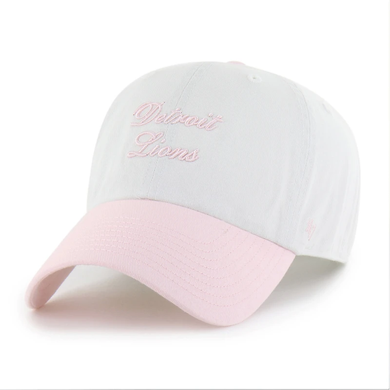 Women's '47 White Detroit Lions Gelato Two-Tone Clean Up Adjustable Hat