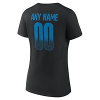 Women's Black Detroit Lions Home Field Pop Personalized Name & Number V-Neck T-Shirt