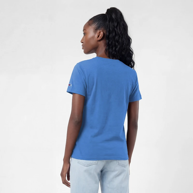 Women's Champion Blue Detroit Lions Logo T-Shirt