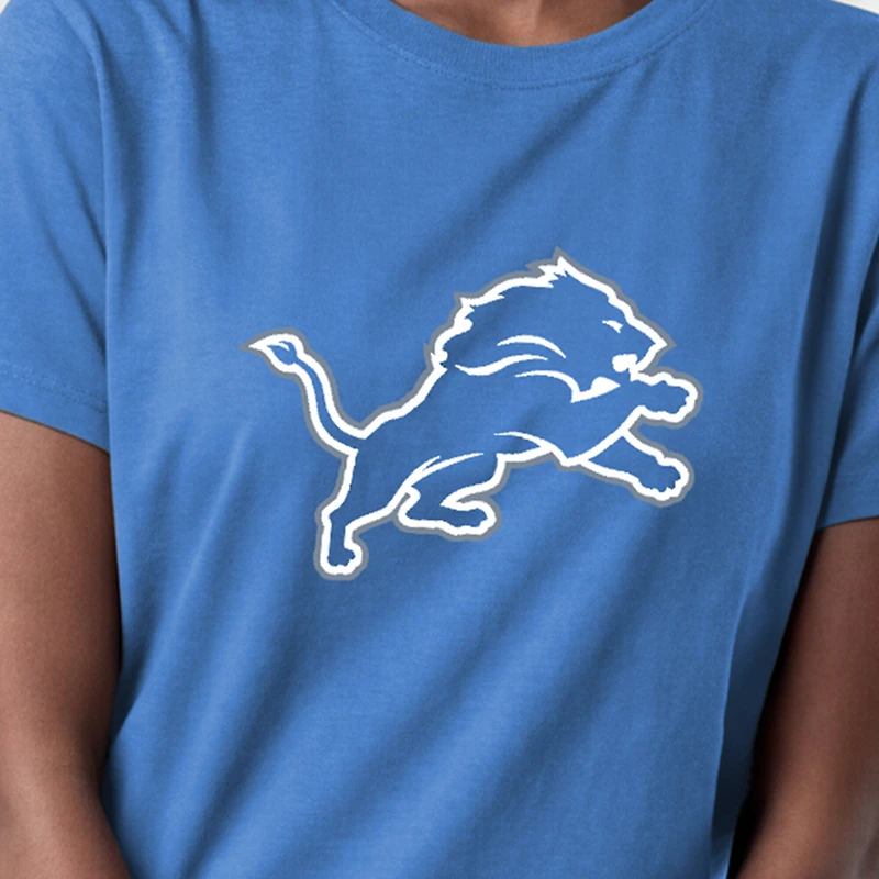 T-shirt Champion bleu avec logo des Lions de Détroit pour femmes