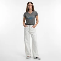 Women's Champion Gray Detroit Lions Triumph Tri-Blend V-Neck T-Shirt
