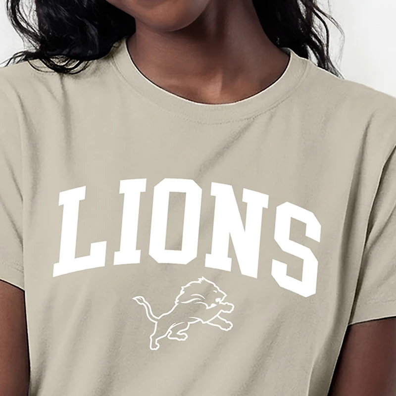 Women's Champion  Light Brown Detroit Lions Cocoa Butter T-Shirt