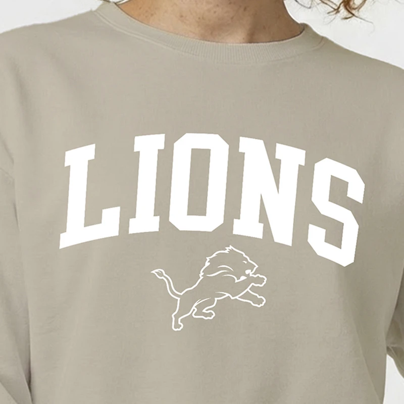Women's Champion Light Brown Detroit Lions Powerblend Cocoa Butter Fleece Sweatshirt