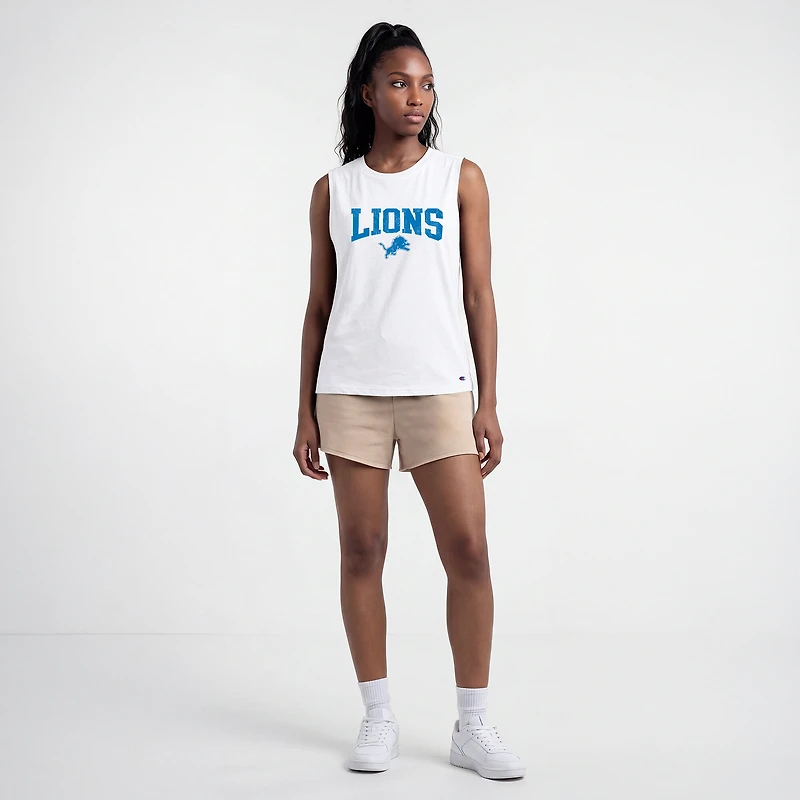Women's Champion White Detroit Lions Muscle Tank Top