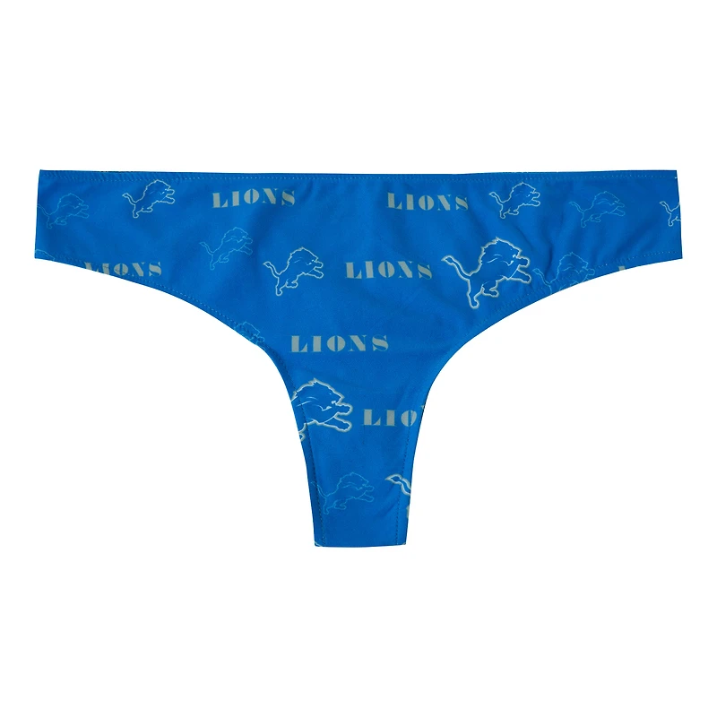 Women's Concepts Sport Blue Detroit Lions Mosaic All Over Print Thong