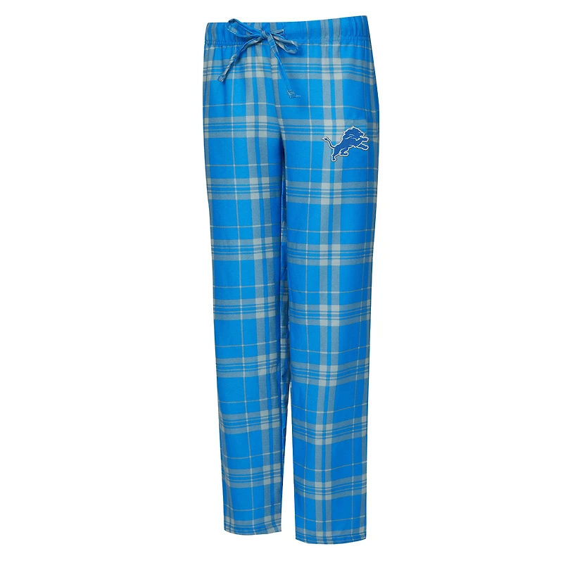 Ensemble de nuit pour femme Concepts Sport gris chiné/bleu Detroit Lions Regulate Plaid avec débardeur et pantalon
