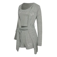 Women's Concepts Sport  Heather Gray Detroit Lions Rigor Tank, Short & Robe Set