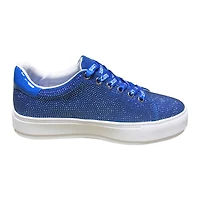 Women's Cuce Blue Detroit Lions Team Color Crystal Sneakers